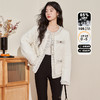 西遇轻薄圆领羽绒服女冬季新款拼接翻领白鸭绒小香风编织外套D2138047 商品缩略图0