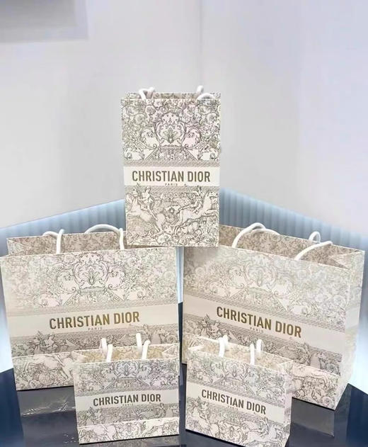 专柜Dior迪奥丝带香水礼盒袋手提  口红香水压纹圣诞中号大号 商品图0