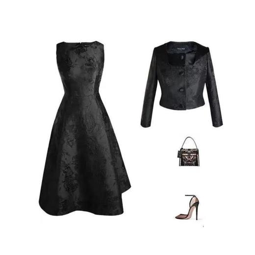 定制—秋冬轻礼服—精致典雅提花缎领轻奢复古春秋小外套1805017 商品图3