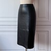 英伦风舒适新裁包臀PU裙气质时尚显瘦纯色2203029 商品缩略图1