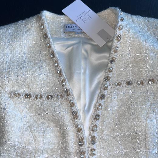 定制—衣橱挚爱—珠钻镶边粗花呢修身轻奢重工小香风外套 2005021 商品图3