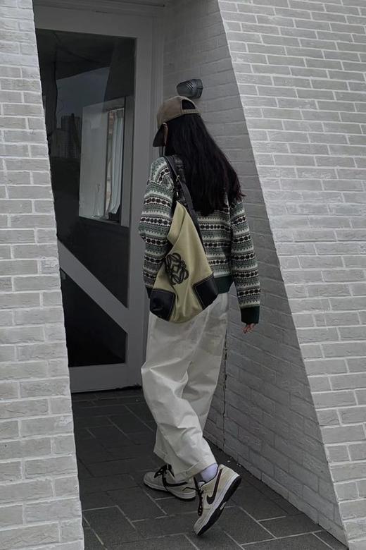 LNNNS 圆领单排扣几何针织上衣 17131 商品图1