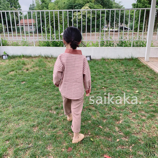 SY315 袖领拼色格衬   100-140 商品图8