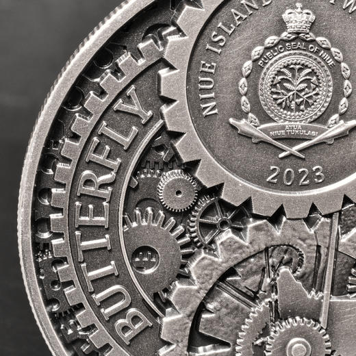 2023年纽埃机械蝴蝶2盎司银币 商品图8
