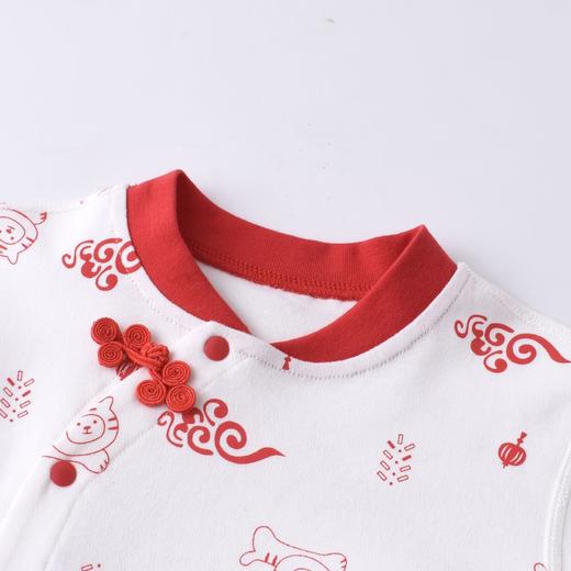 【初生礼物 温暖呵护】婴儿连体衣宝宝春秋哈衣A纯棉满月服百天周岁中国风爬爬服拜年服 商品图1