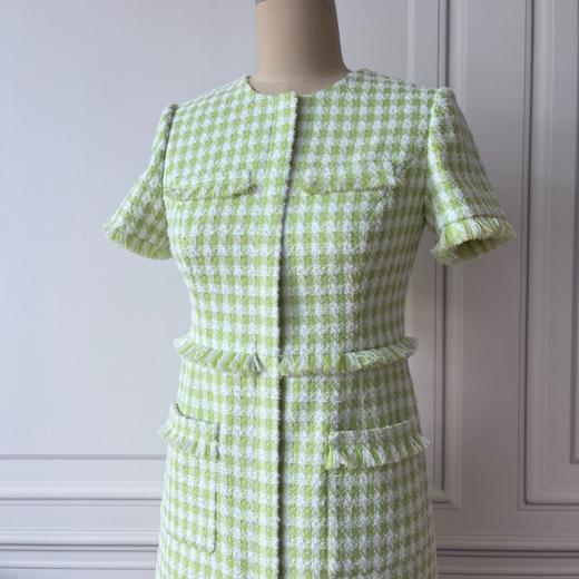 定制-Vintage-轻奢、法式风优雅粗花呢流苏小香连衣裙  2201082 商品图4