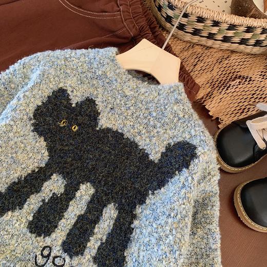 【冬日寒风！温暖童心】冬季毛衣猫咪韩版潮男童女童，儿童针织上衣冬款新款卡通毛衣，青春流行萌力十足 图案精致细腻 商品图2