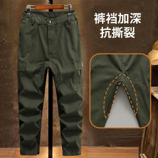 新款纯棉帆布工装裤男工作裤加档建筑工地劳保裤电焊防烫工作服裤 商品图6