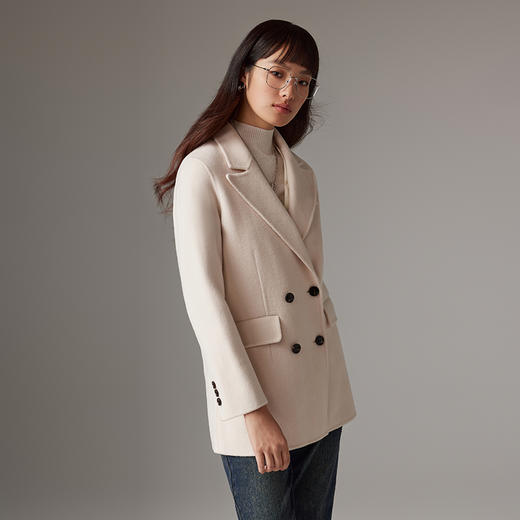 20567 100%绵羊毛西装领双面呢大衣 RJ004 商品图3