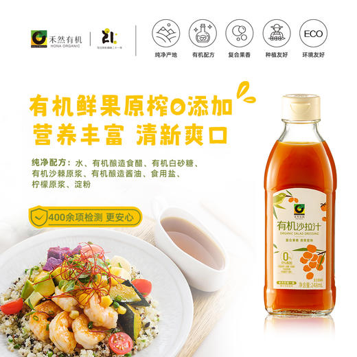 杞冠严选 | 禾然 有机沙拉汁248ml 零脂肪 高VC 轻盈爽口无负担 满59包邮 商品图1