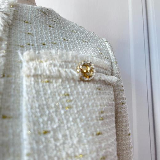 定制--Vintage-Lady挚爱、米色金扣流苏时尚气质小香外套 2205030 商品图3