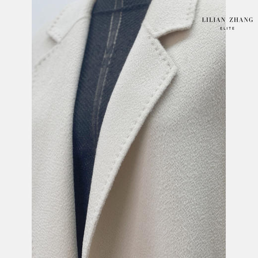 定制-【米兰女郎】高端水波纹羊毛双面呢长款通勤大衣1906310 商品图4