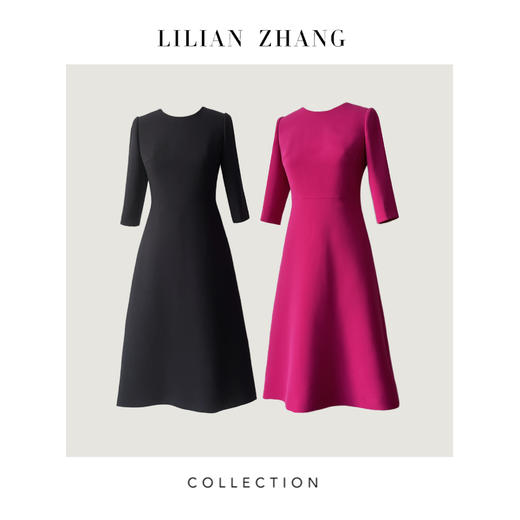 优雅黑天鹅“New Look”经典Ａ廓形气质连衣裙、轻奢显瘦收腰 2201086 商品图0