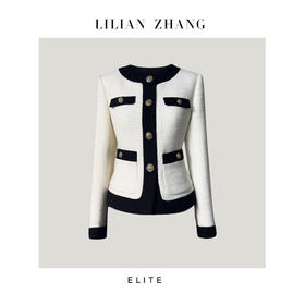 ELITE定制—时尚轮回——轻奢名媛——经典小香风黑白拼色上衣 2305028