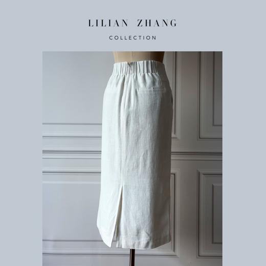 法式帝政风“Empire style”—中高腰H型棉麻长半裙  2203020 商品图2