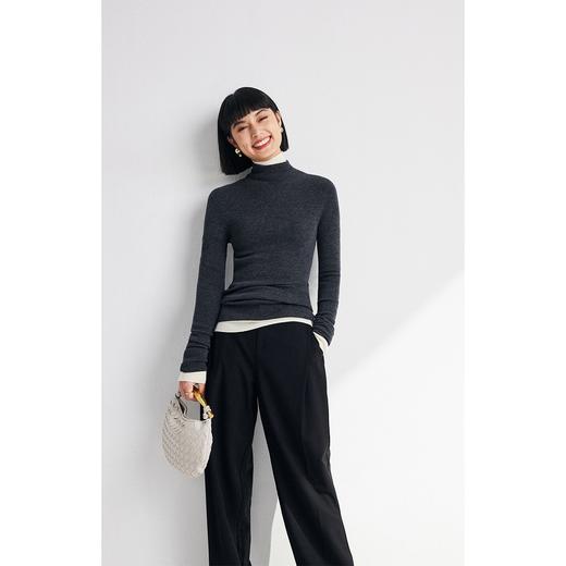 轻薄羊毛针织衫女打底衫2023秋冬新款半高领显瘦内搭针织毛衣 商品图4
