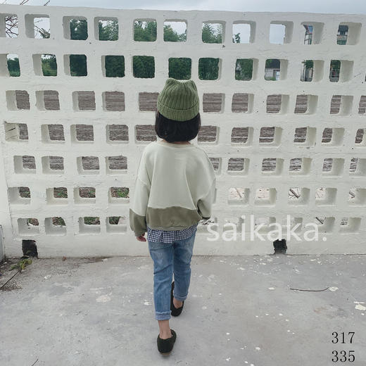 WT317下摆拼格卫衣   100-140 商品图4