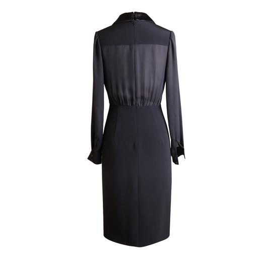 高奢系列-平驳领纱袖醋酸连衣裙 - 通勤名媛风优雅连衣裙 1900001 商品图1