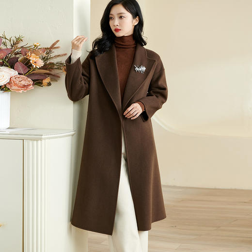 【剩L】米思阳冬季新款时尚气质毛呢外套系带收腰加厚羊毛大衣女3368 商品图1