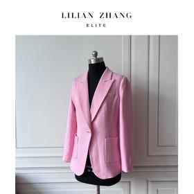 时尚通勤-休闲气质-修身长袖戗驳领一粒扣绵羊毛西装   2105030