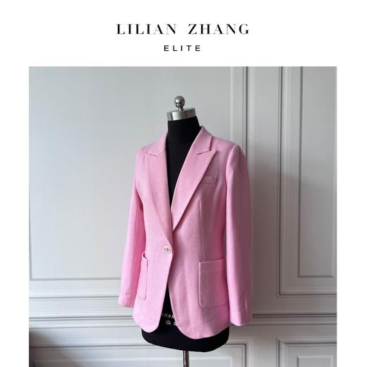 时尚通勤-休闲气质-修身长袖戗驳领一粒扣绵羊毛西装   2105030 商品图0