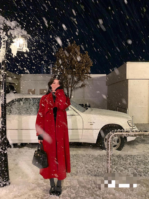 安娜红色羊毛大衣 商品图4