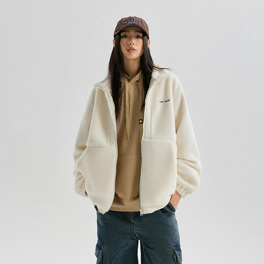 【YKYB黄子韬同款】羊羔毛外套冬季美式休闲潮牌简约百搭宽松棉衣 商品图0