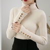 【2023上新长袖内搭打底衫】秋冬高领针织衫毛衣女套头 修身显瘦针织衫上衣 袖口纽扣设计 时尚显气质显身材 商品缩略图2