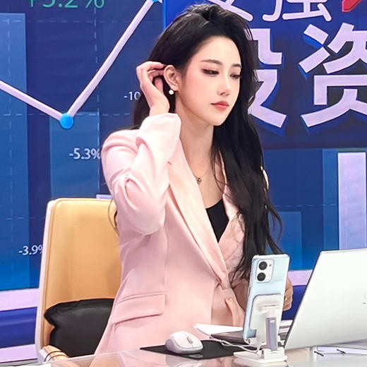 IWY/粉色播音西装外套女时尚高端西服套装秋冬气质美容院设计感工装CP1861 商品图1