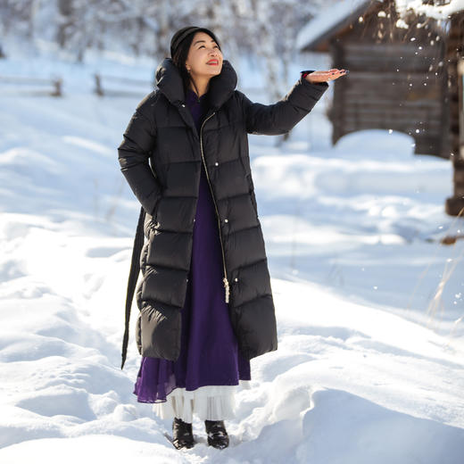 【林栖设计小店】【现货】（适合气温-30°至8°）【袄】95鹅绒羽绒服两穿传统保暖连帽2023秋冬新品外套女1934041 商品图1