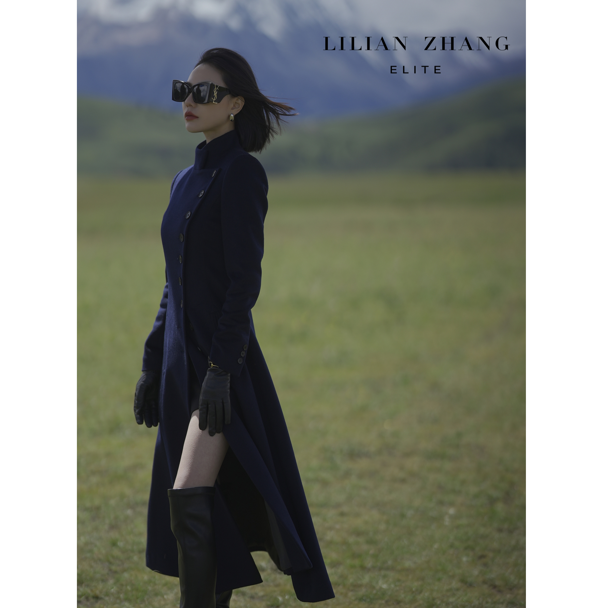 定制—热力感穿搭、单排扣A摆超气场、英伦风复古长款大衣 2306003