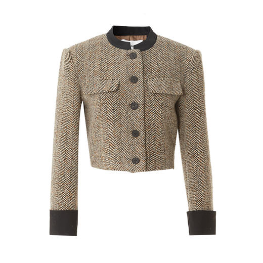 VIMAGE纬漫纪冬季新款经典撞色洋气短款大衣外套V2014611 商品图5