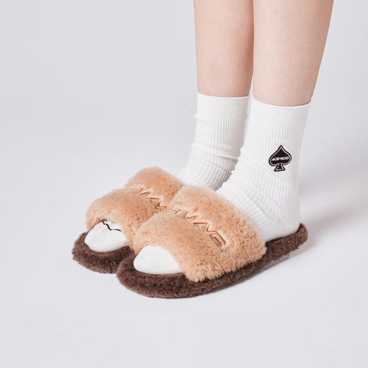 YKYB冬季绵羊毛拖鞋保暖舒适时尚潮流百搭女鞋 商品图2