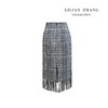 复古英伦风潮-格纹流苏  长款半裙-优雅包臀秋冬气质 时尚2103039 商品缩略图1