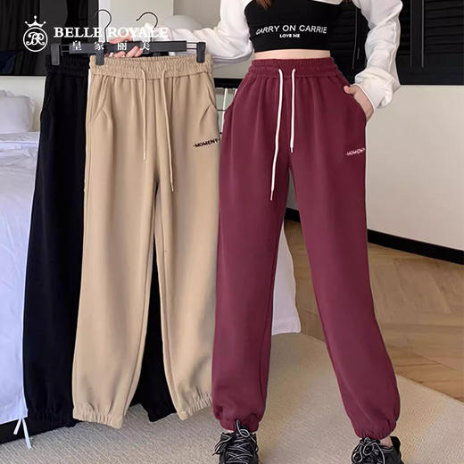 新款加绒加厚卫裤女秋运动休闲裤束脚保暖外穿休闲裤子显瘦XZ3685 商品图4
