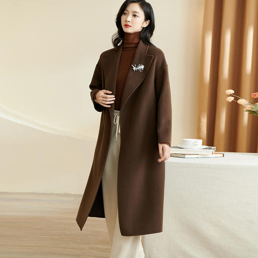 【剩L】米思阳冬季新款时尚气质毛呢外套系带收腰加厚羊毛大衣女3368 商品图3