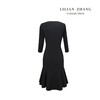 小礼服-法式修身优雅显瘦七分袖鱼尾裙-气质小黑裙连衣裙 2101037 商品缩略图1