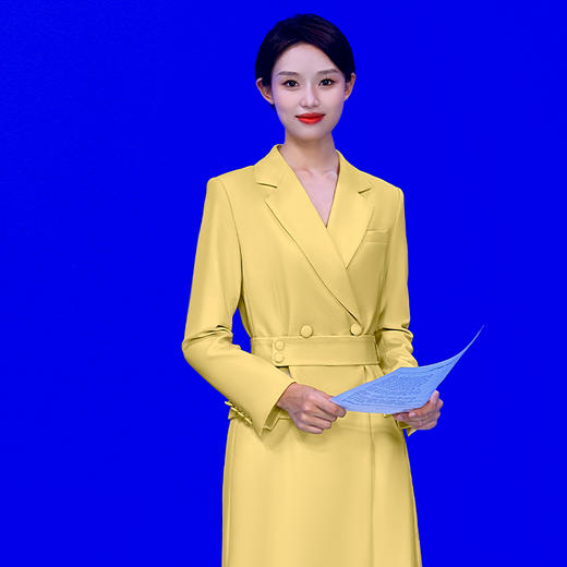 IWY/新款黄色播音主持人正装女高端录课演讲比赛服装气质西装Q13314 商品图0