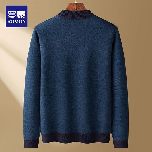27DKLW6963R【加绒加厚】罗蒙秋冬男装斜条提花加绒毛衣男保暖针织衫男士毛衣加绒针织衫男 商品图3