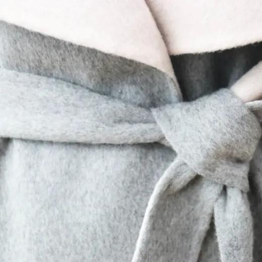 法式复古——慵懒感贵妇大翻领双面咩咩绒撞色女士冬季大衣 2006005 商品图2