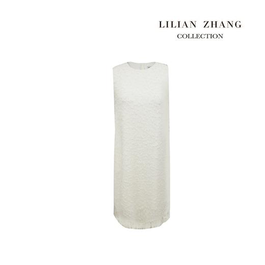轻礼服、好莱坞艺术风-肌理粗纺流苏轻奢无袖马甲连衣裙 2101051 商品图1
