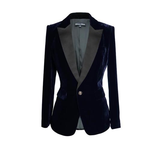 奢华风-轻奢多色一粒扣丝绒西服-时尚修身通勤西装外套 1705044 商品图2