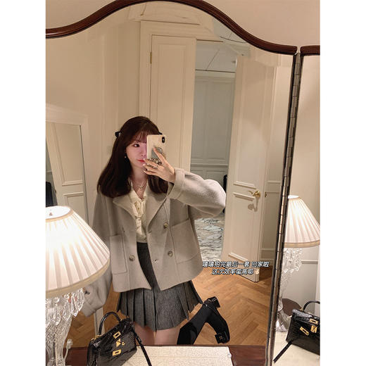 金蘑菇菇【断码 千鸟格半裙S码 】 le la Veren凡尔纳三件套 / 黑白chic甜系 双面呢外套 商品图2