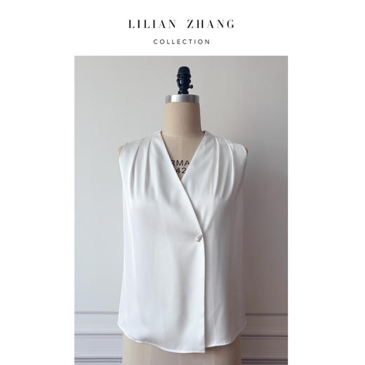 定制—新风尚—Lady挚爱—衣橱必备百搭珍珠扣简约风衬衫背心2302999 商品图0