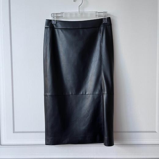 英伦风舒适新裁包臀PU裙气质时尚显瘦纯色2203029 商品图3