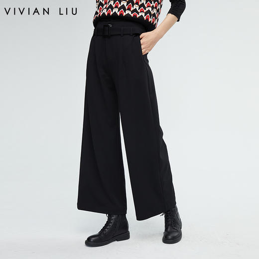 VIVIAN LIU薇薇安刘R2345001秋女装新款高腰腰部腰带阔腿长裤 商品图0