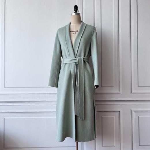 浪漫情怀—青果领系带双面呢大衣 - 百搭秋冬中长款外套  2106011 商品图1