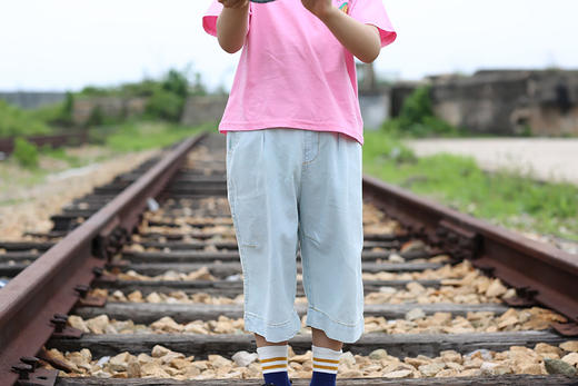 KZLM19196 3-6岁儿童淡蓝色裤子80-120 商品图0