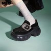 [孟佳同款]MIO米奥春女鞋复古乐福鞋学院风厚底豆豆鞋M241583109 商品缩略图0