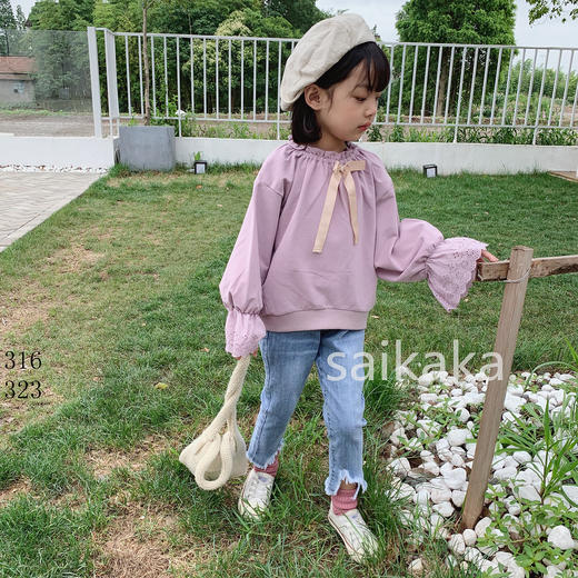 KZ323裤脚开洞牛仔裤   100-140 商品图3